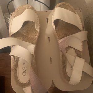 White leather espadrilles
